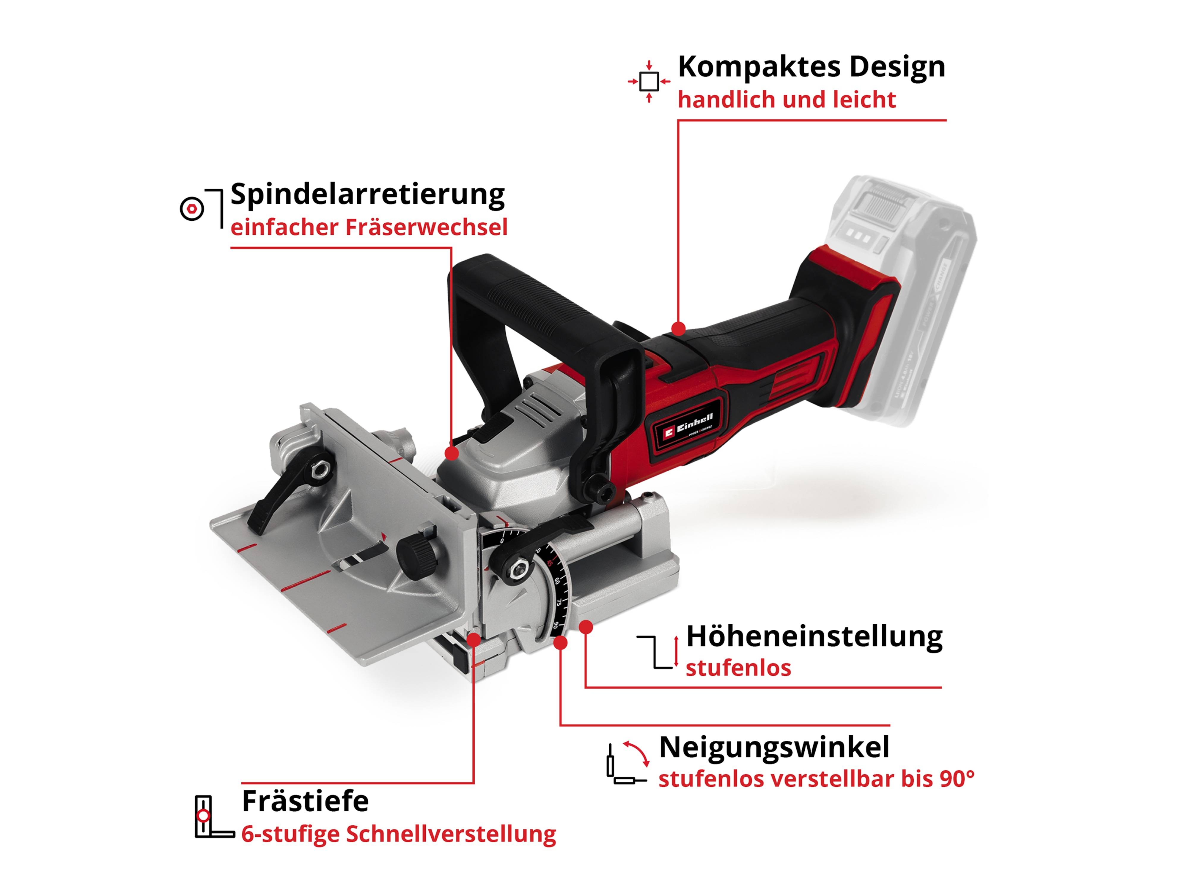 EINHELL Akku-Flachdübelfräse TE-BJ 18 Li - Solo