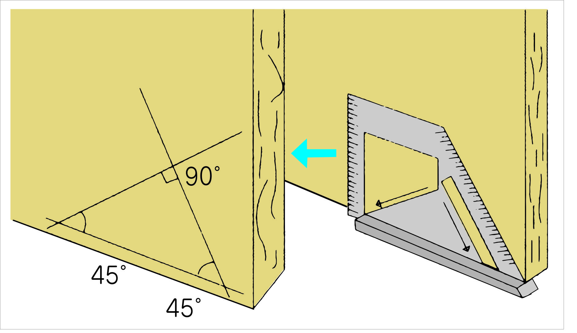 FAMEX 12570 Shinwa Winkel mit Gehrung 45° und 90° (32740)