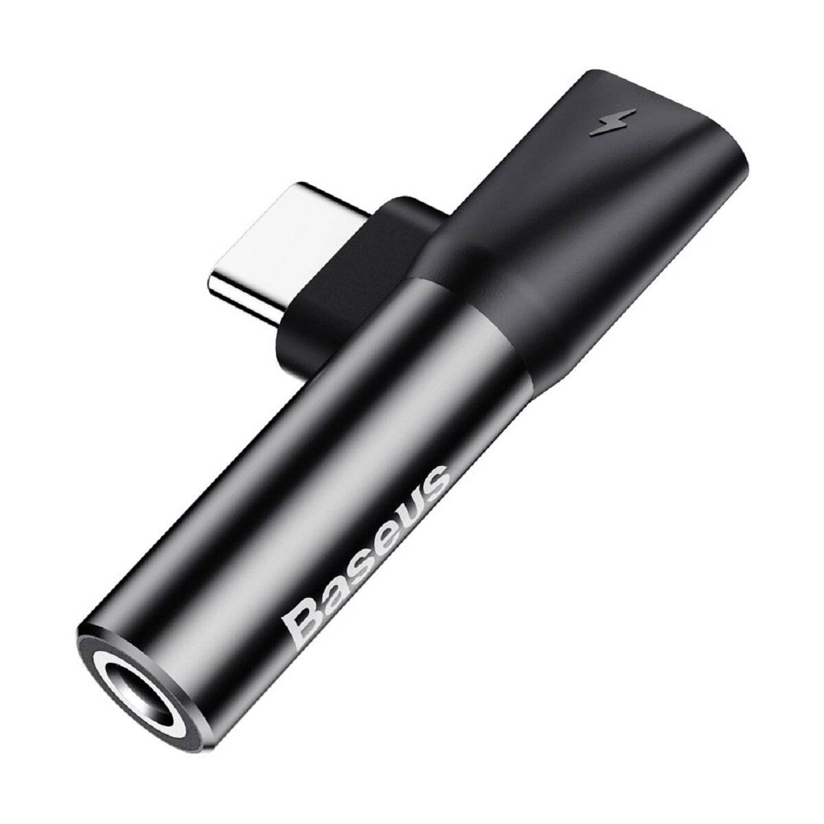 Baseus Audio Converter L41 Adapter von USB-C auf USB-C-Anschluss + 3,5-mm-Kopfhöreranschluss schwarz (CATL41-01)