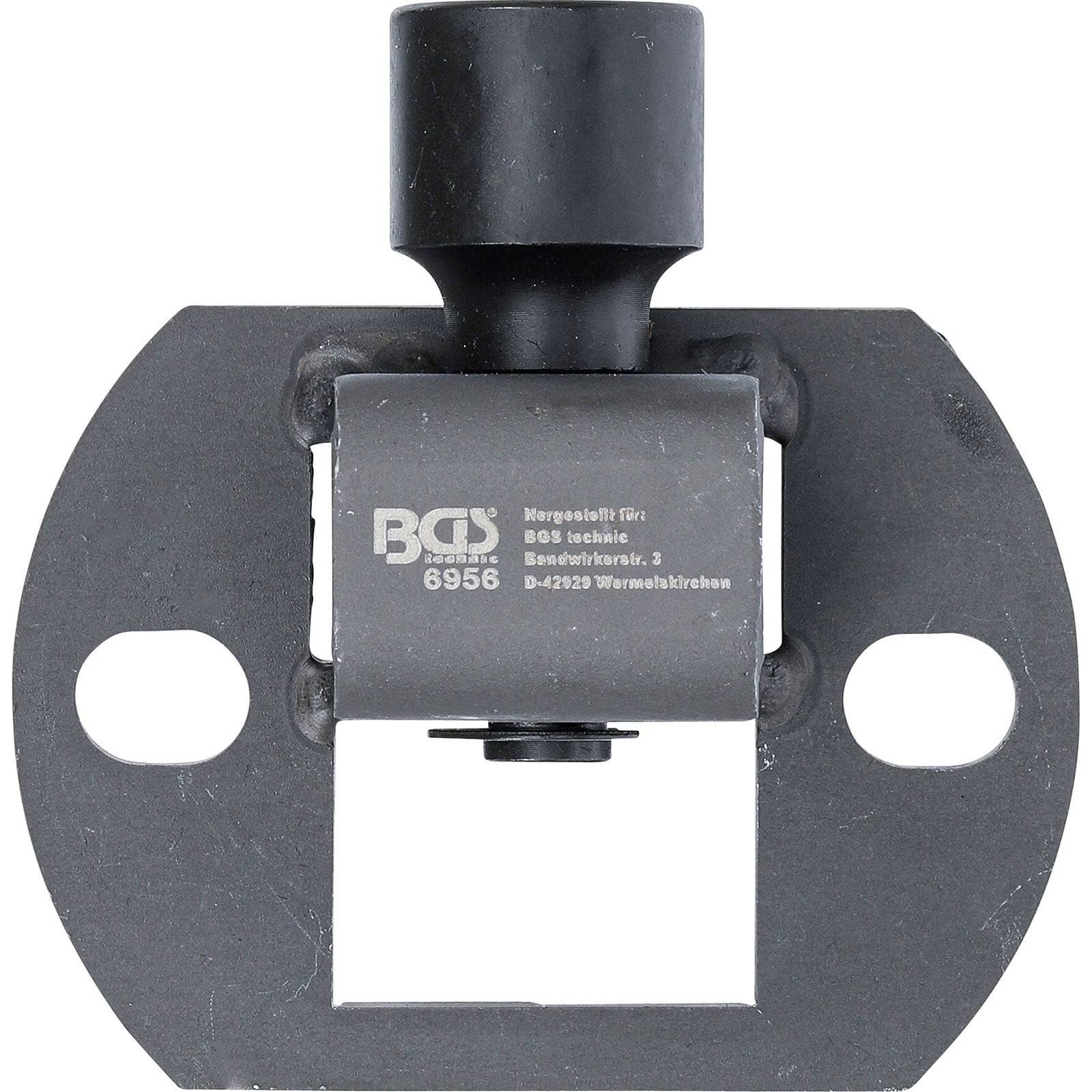 BGS 6956 schwarzes Werkzeug mit eingravierter Spezifikation und Kontaktadresse. Verwendet für spezialisierte mechanische Einstellungen.