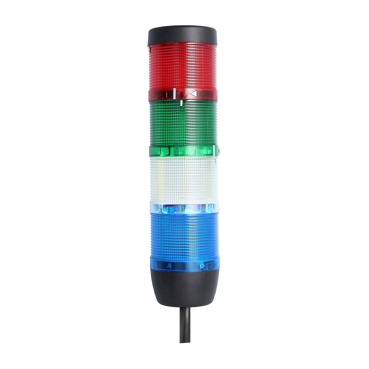 127943 STEX24 Signalsäule blau-weiß-grün-rot, 70mm, 24V AC/DC, LED-Dauerlicht Kabel 0,6 Meter, SS70-OB4/24 111
