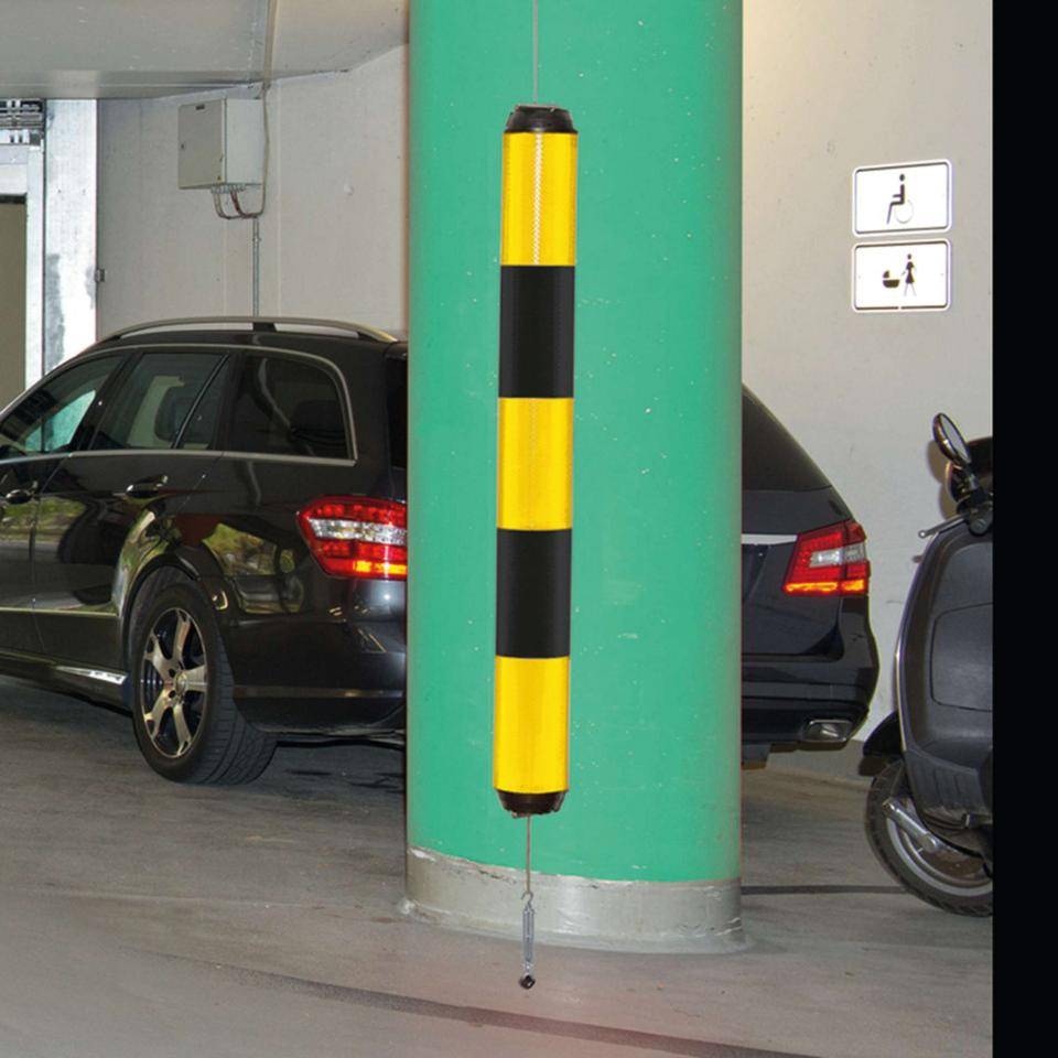 LeitPin-Boje, mit Stahlseil, gelb/schwarz, Polyethylen, Ø 100mm,H 950mm