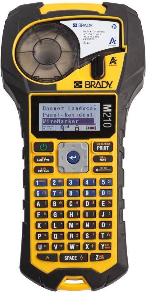 Brady, M210 Etikettendrucker, Kartonverpackung, mobiles Beschriftungsgerät, Endlos- und Etikettendruck, ABC-Tastatur, ma