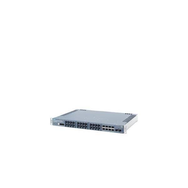 Ein Netzwerk-Switch mit mehreren Ethernet-Ports, der zur Verbindung und Verwaltung einer Netzwerkinfrastruktur verwendet wird.
