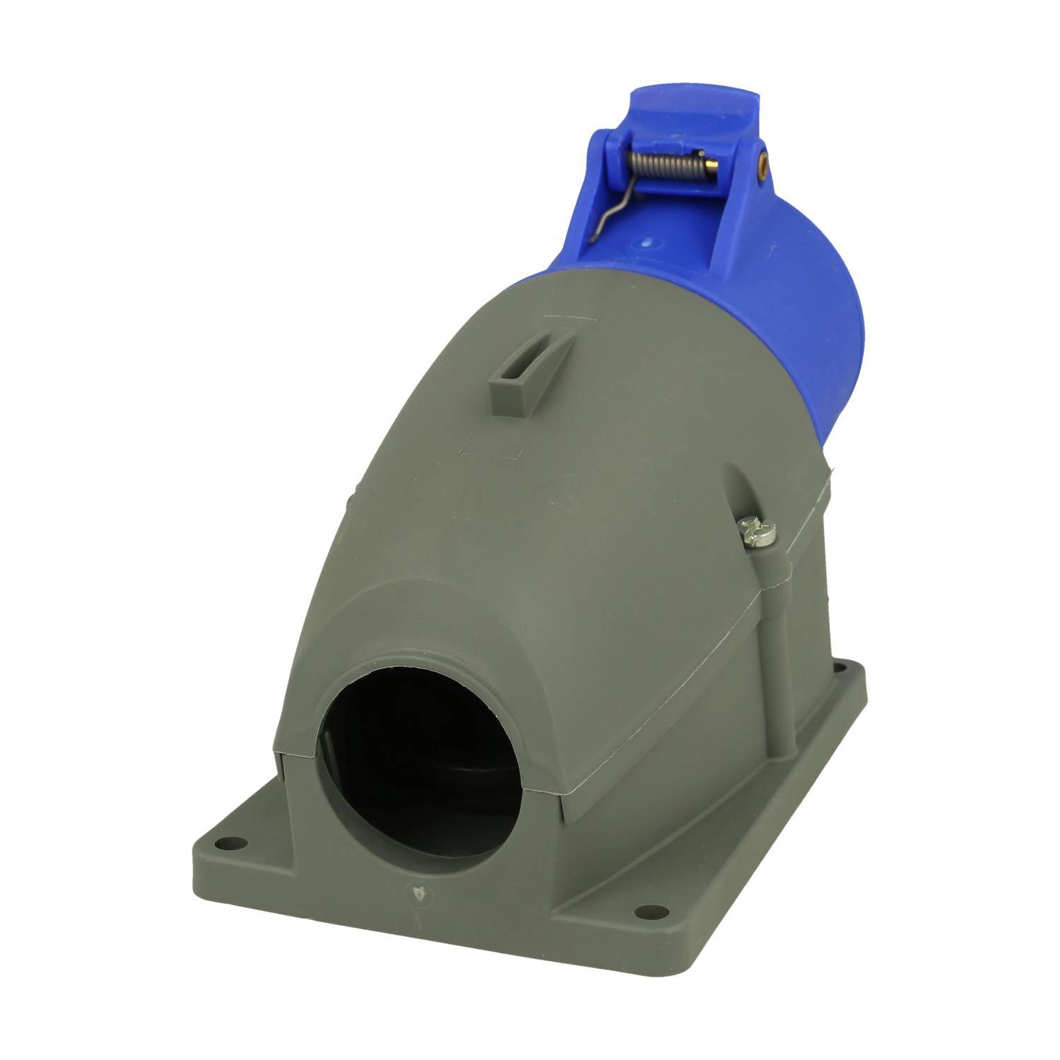 2CMA193132R1000 Amphenol 32 Ampere CEE Wandsteckdose 4-polig (3P+PE) Buchse, Kodierung 9h blau 200/250V Frequenz 50 und