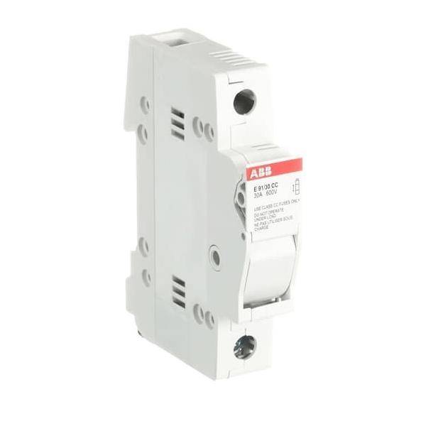 Ein weißer ABB-Leistungsschalter ist abgebildet, gekennzeichnet mit 'E 10/6 DC', der eine Kapazität von 30A, 220V aufweist und zum Schutz elektrischer Schaltkreise verwendet wird.