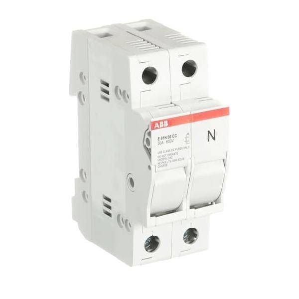 Ein Doppelpol-Schalter mit weißem Gehäuse und Herstellerlogo, gekennzeichnet mit 'N' für Neutral. Er ist für elektrische Sicherheit konzipiert.