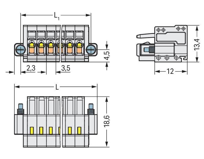 WAGO GmbH & Co. KG 1-Leiter-Federleiste 734-114/107-000