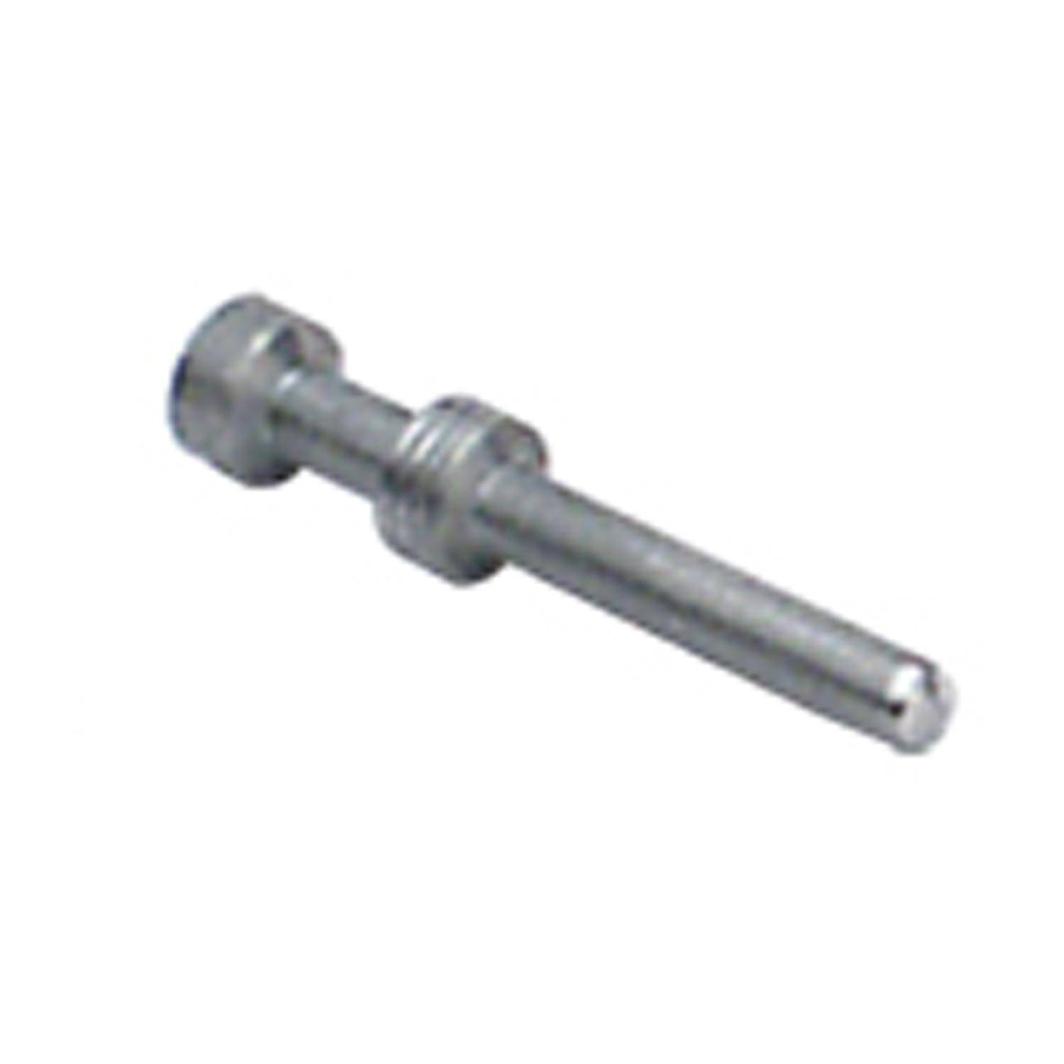 Eine kleine Metallstift mit einem zylindrischen Kopf und einer schmalen Welle, die für präzise Ausrichtung oder sichere Befestigung in mechanischen Baugruppen verwendet wird.
