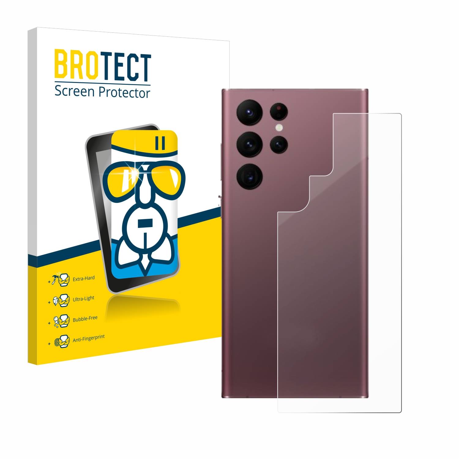 BROTECT AirGlass Glas Panzer-Folie für Samsung Galaxy S22 Ultra 5G (Rückseite) - Schutzglas