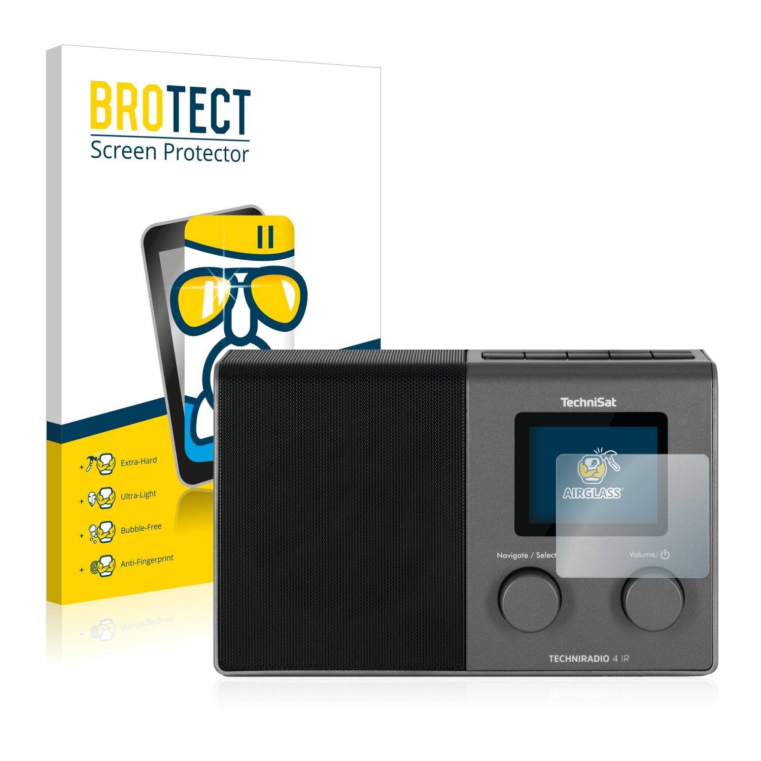 BROTECT AirGlass Schutzglas Folie für Technisat Techniradio 4