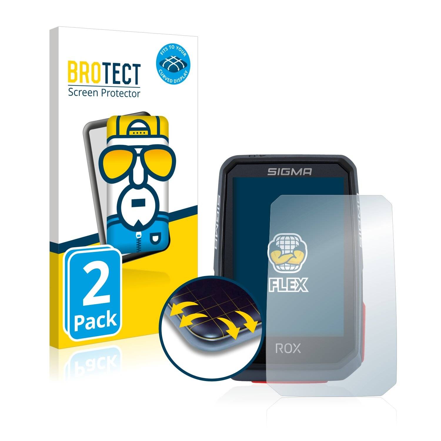 2x BROTECT Flex Full-Cover Displayschutzfolie für Sigma ROX