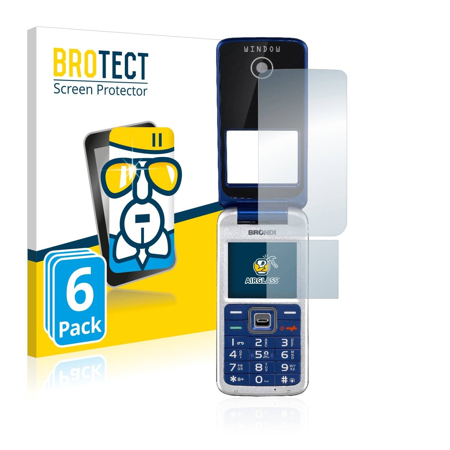 6x BROTECT AirGlass Schutzglas Folie für Brondi