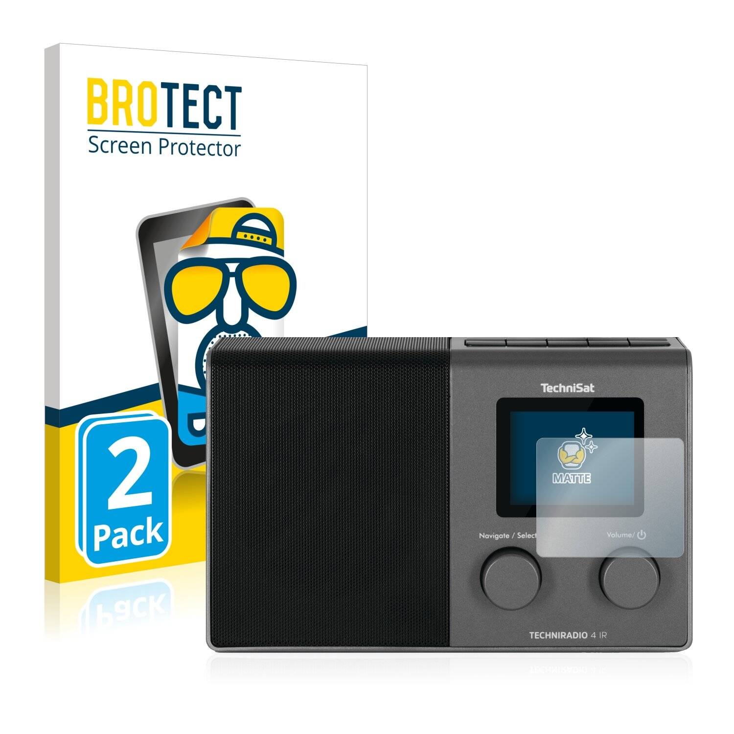 2x BROTECT Matte Displayschutzfolie für Technisat Techniradio 4 IR - Entspiegelt,