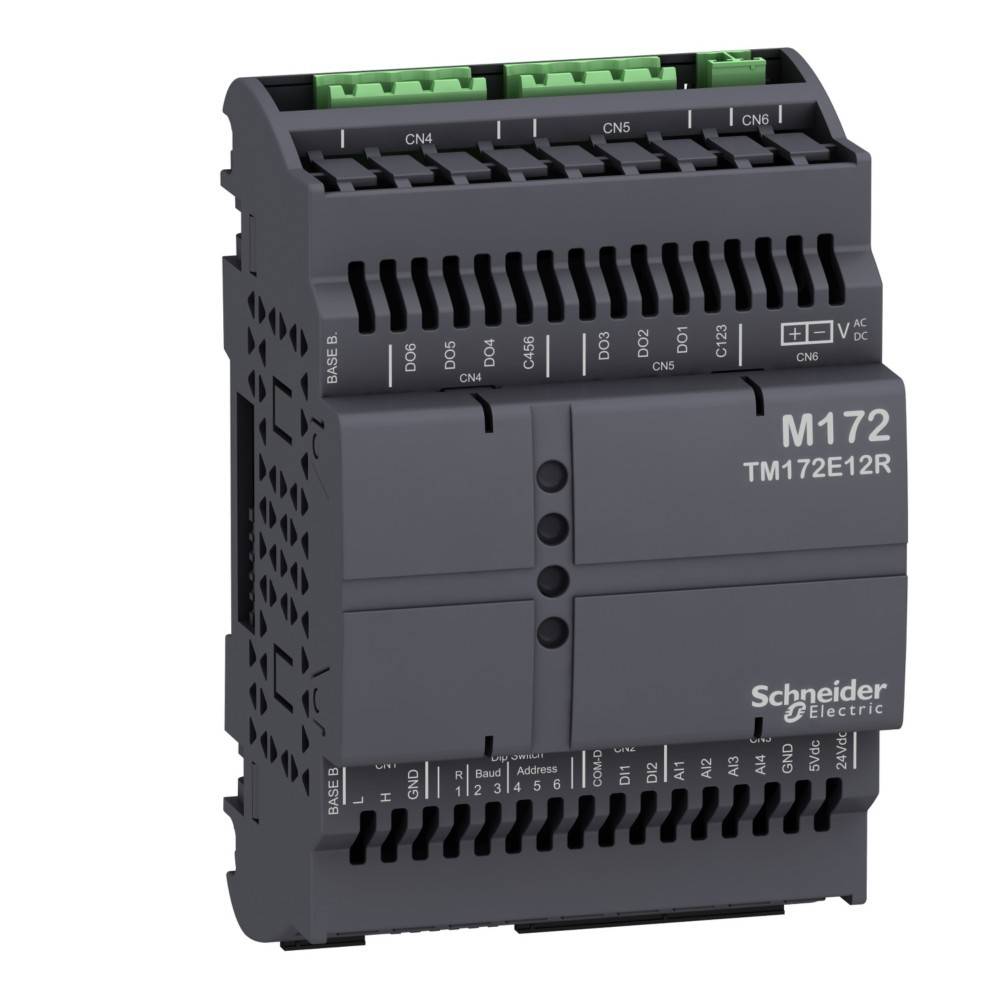 Programmierbarer Logikcontroller (SPS) mit mehreren Anschlussports und Anzeigen, gekennzeichnet als 'M172 Schneider Electric'.