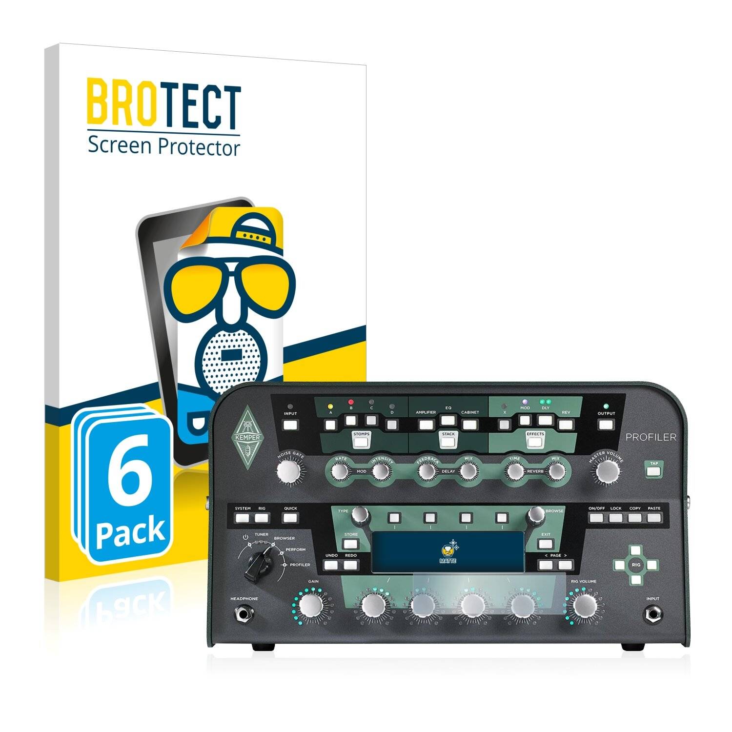 6x BROTECT Matte Displayschutzfolie für Kemper Profiler PowerHead - Entspiegelt,