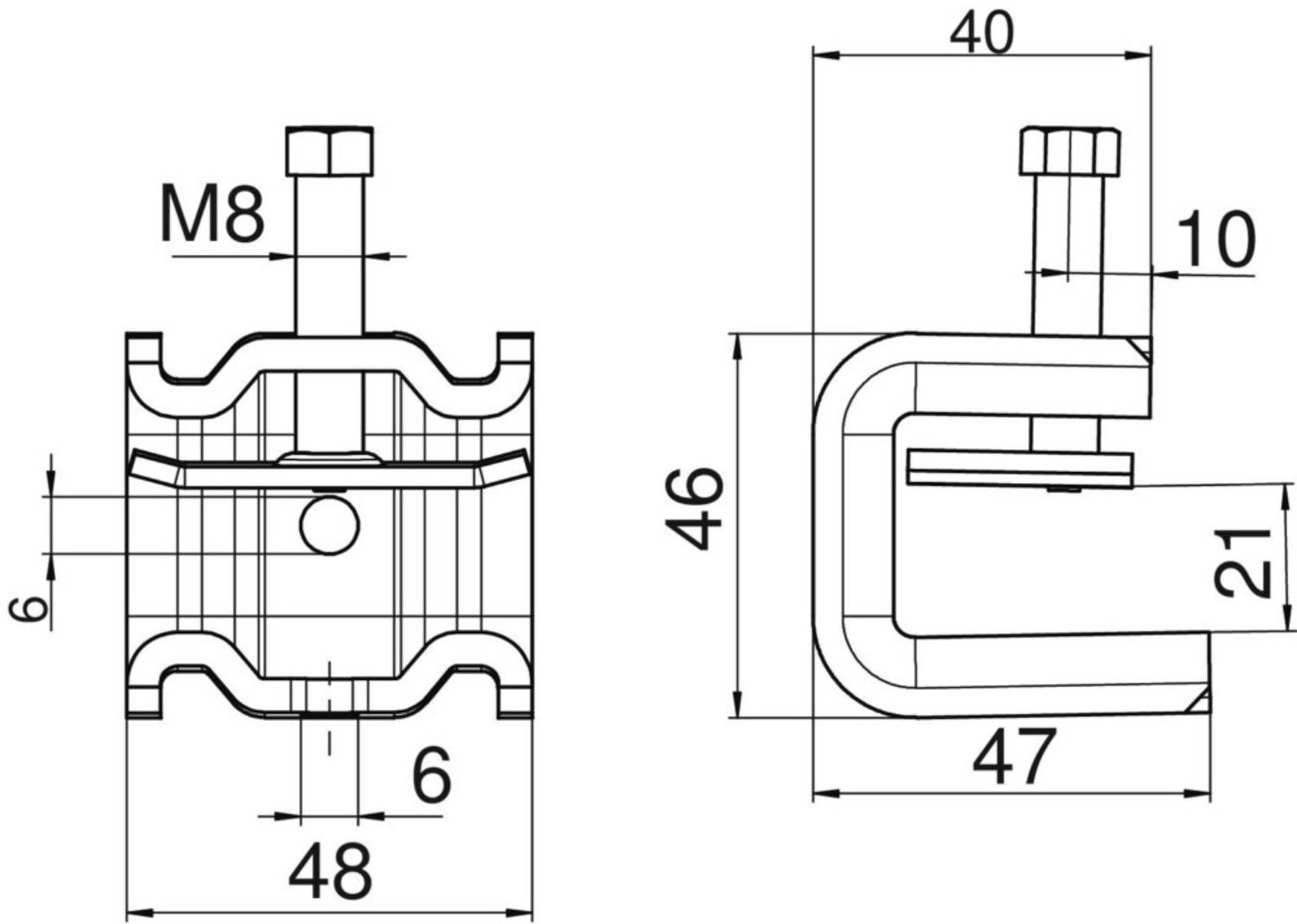 OBO Bettermann Trägerklammer SSP 6-21 M6 FT