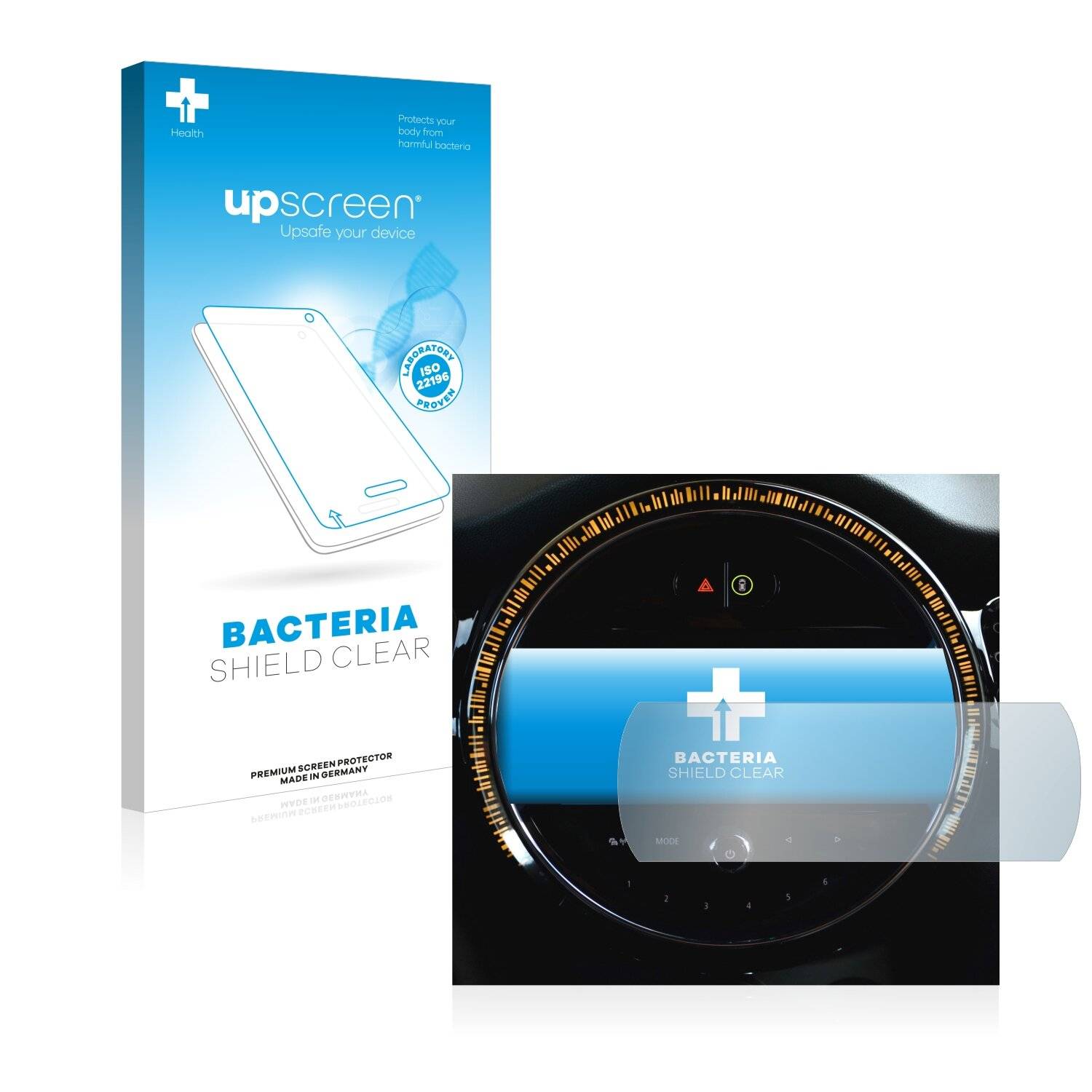 upscreen Bacteria Shield Clear Premium Antibakterielle Displayschutzfolie für Mini Cooper
