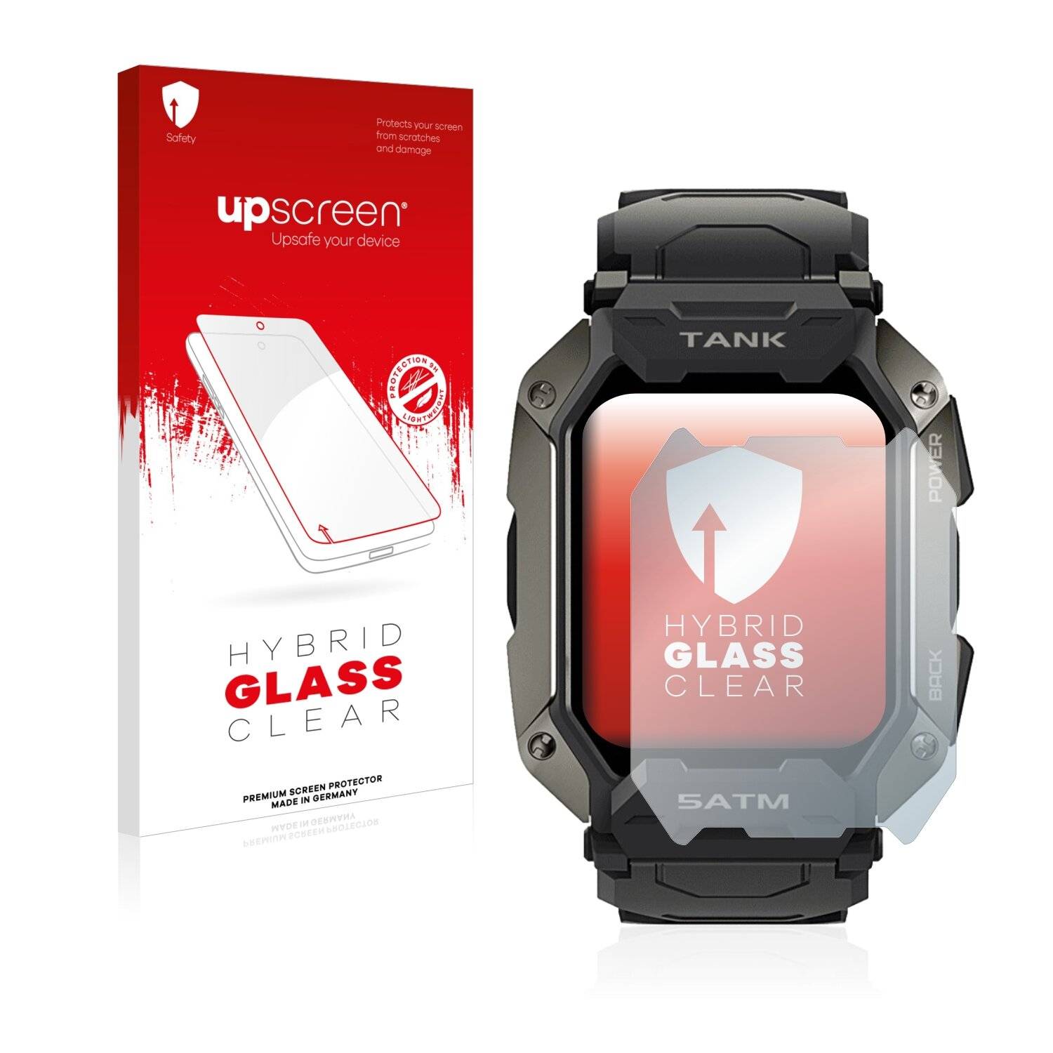 upscreen Hybrid Glass Clear Premium Schutzglas Folie für Kospet Tank