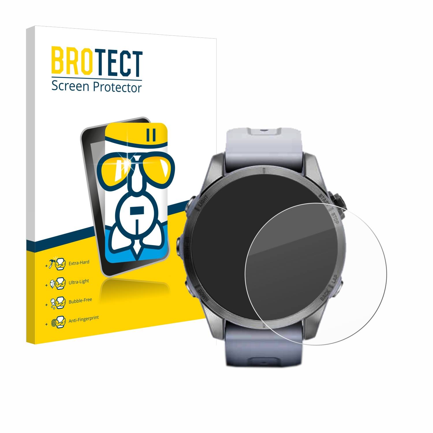 BROTECT AirGlass Glas Panzer-Folie für Garmin Fenix 7S (42 mm) - Schutzglas