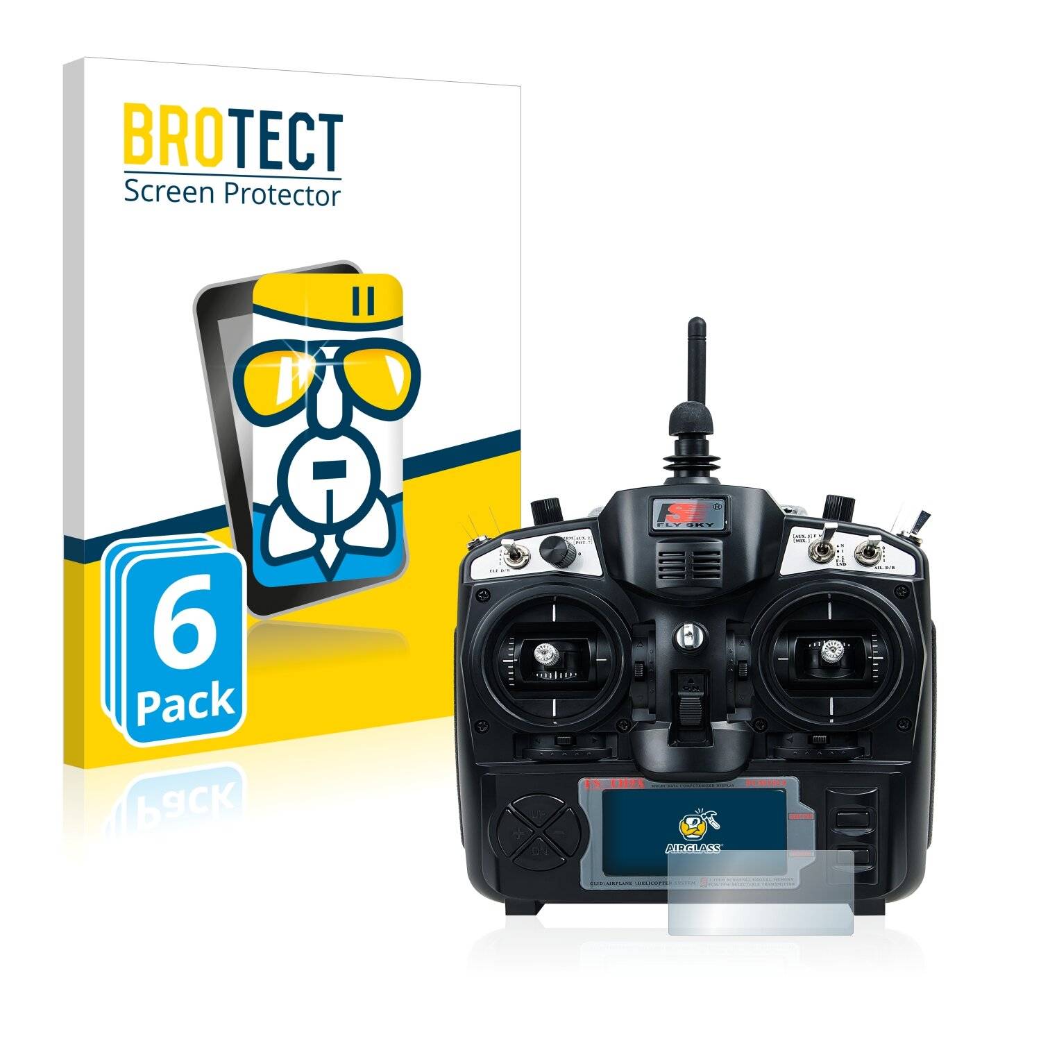 6x BROTECT AirGlass Schutzglas Folie für FlySky