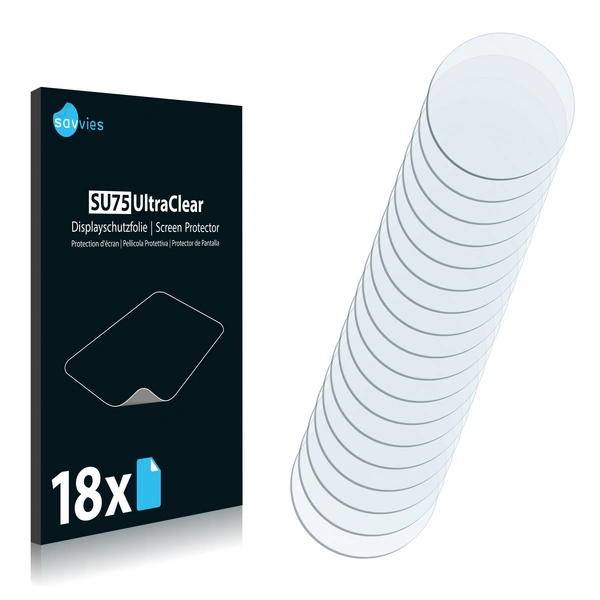 18x Savvies SU75 Displayschutzfolie für Armbanduhren (Kreisrund, Durchmesser: 26 18x Savvies SU75 Displayschutzfolie für Armbanduhren (Kreisrund, Durchmesser: 26