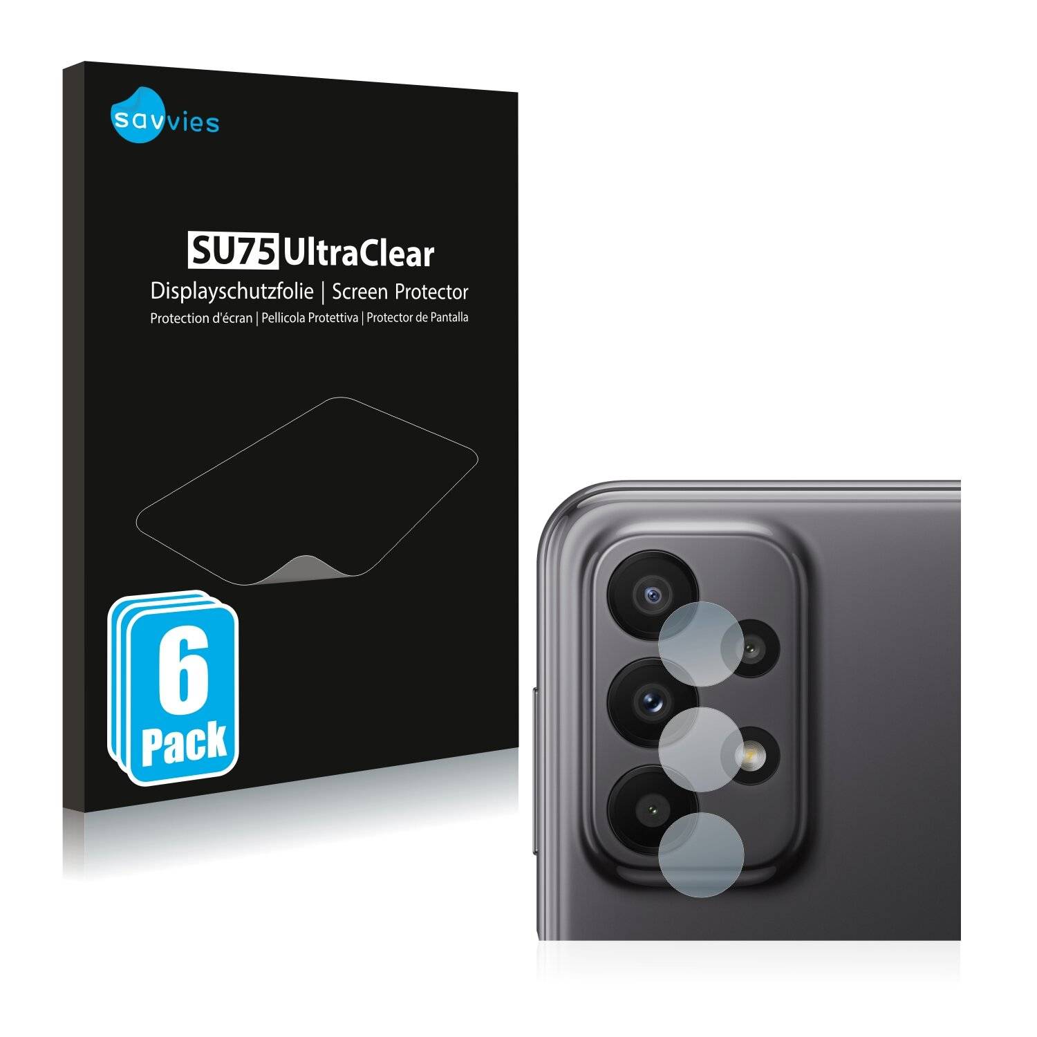 6x Savvies SU75 Displayschutzfolie für Samsung Galaxy A23 (NUR