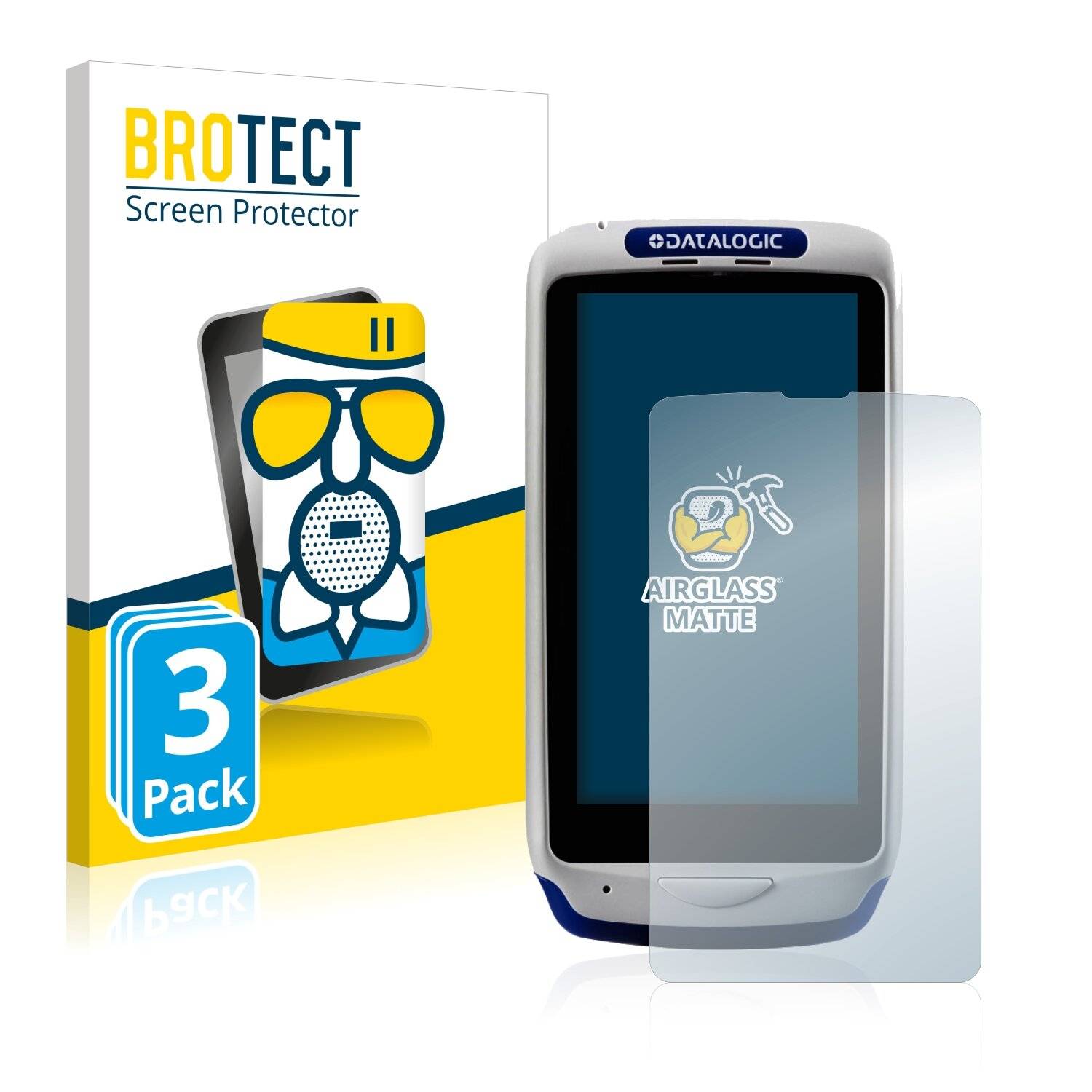 3x BROTECT AirGlass Matte Schutzglas Folie für Datalogic Joya Touch