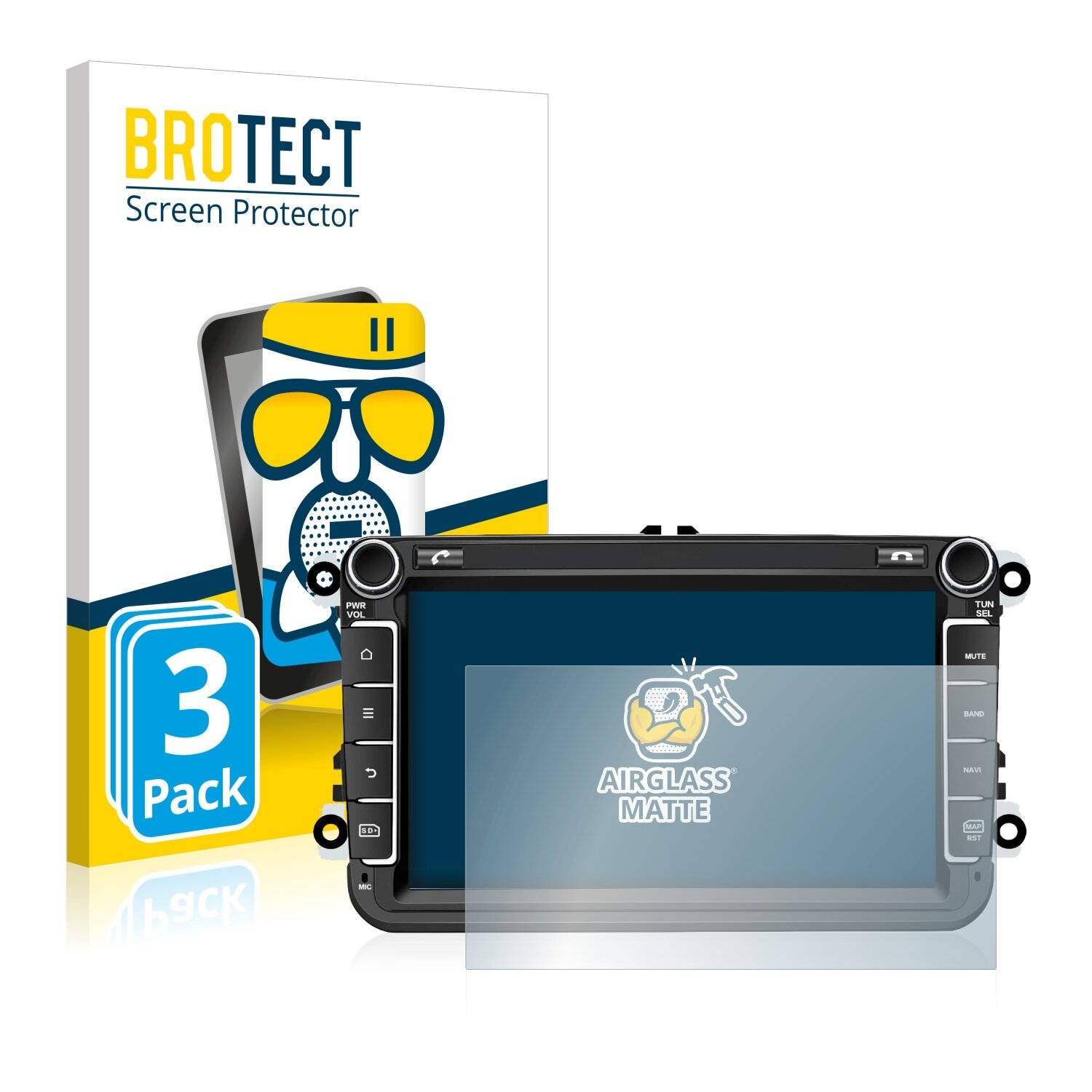 3x BROTECT AirGlass Matte Schutzglas Folie für M.I.C.