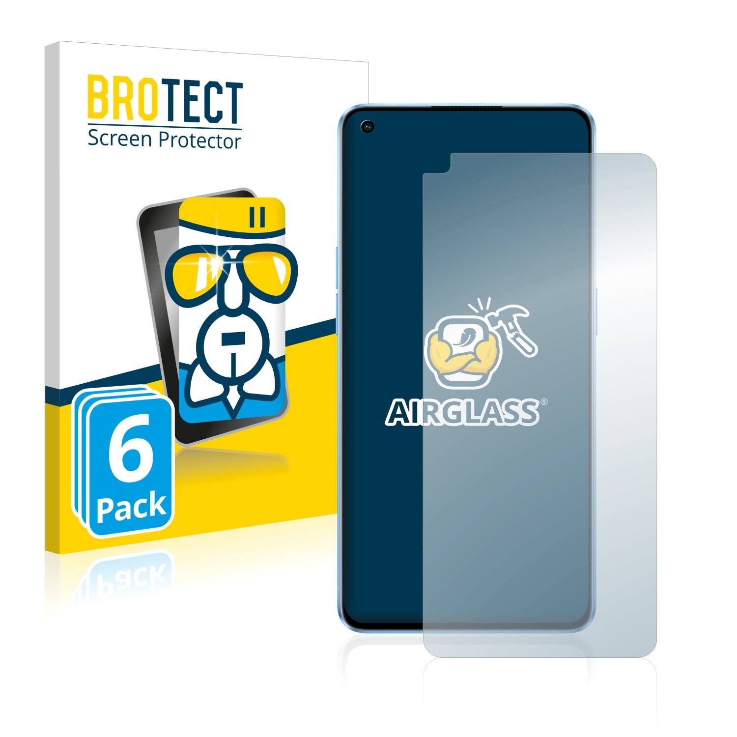 6x BROTECT AirGlass Schutzglas Folie für Oppo Reno 7 5G
