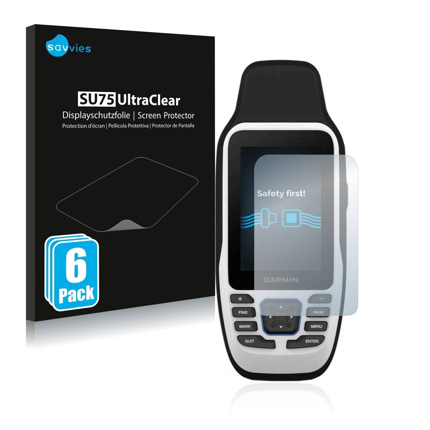6x Savvies SU75 Displayschutzfolie für Garmin GPSMAP
