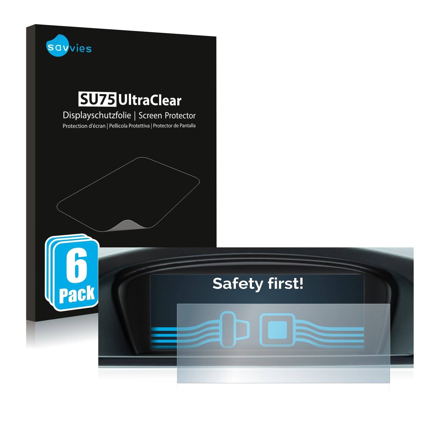 6x Savvies SU75 Displayschutzfolie für BMW 3 E93 2011 Infotainment System