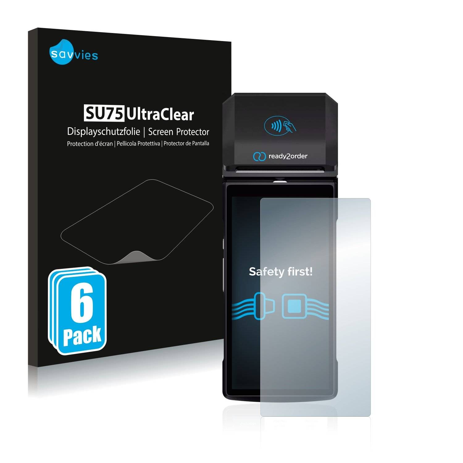 6x Savvies SU75 Displayschutzfolie für Ready2order