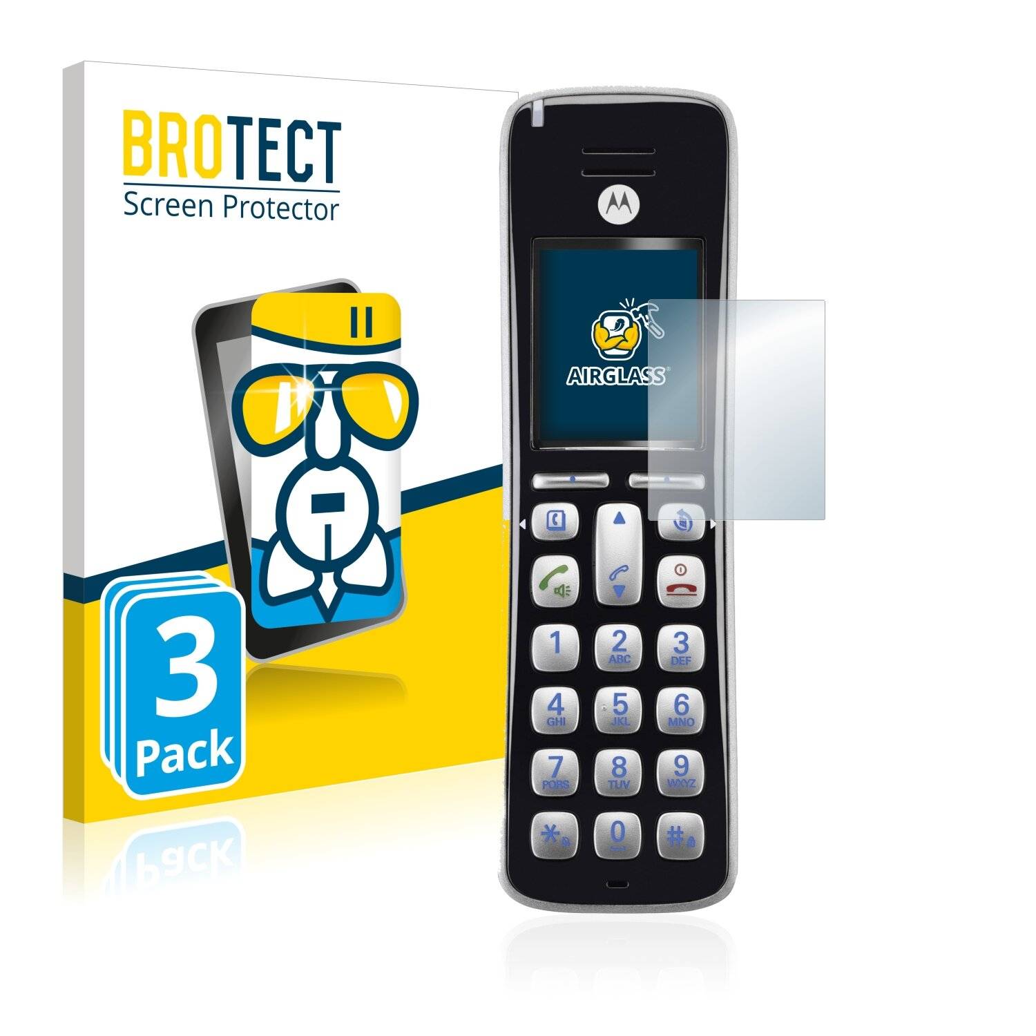 3x BROTECT AirGlass Schutzglas Folie für Motorola