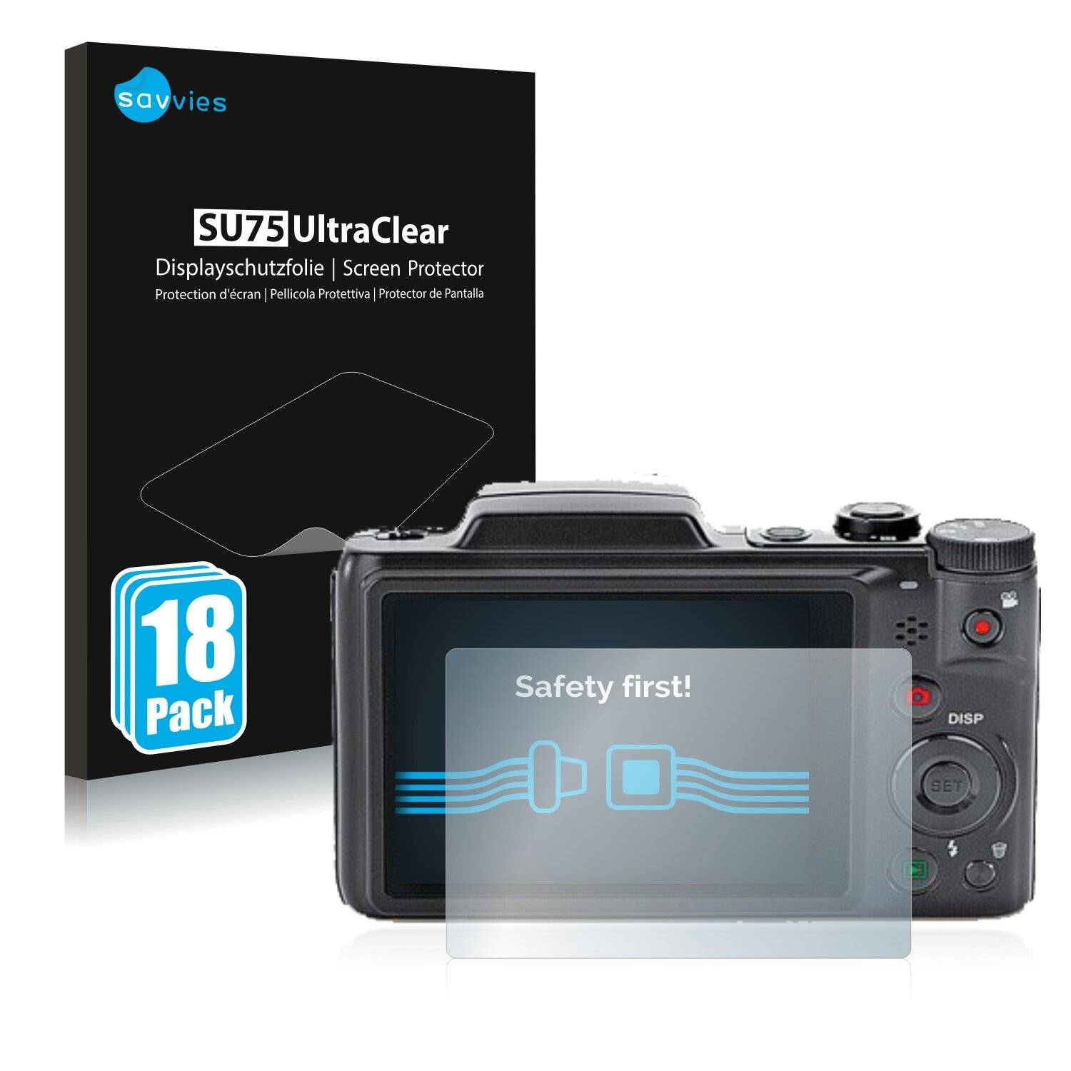 18x Savvies SU75 Displayschutzfolie für Maginon SZ