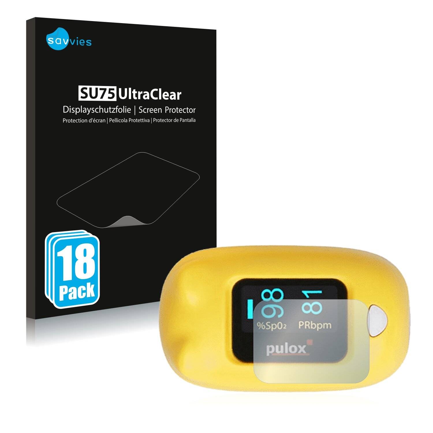 18x Savvies SU75 Displayschutzfolie für Pulox