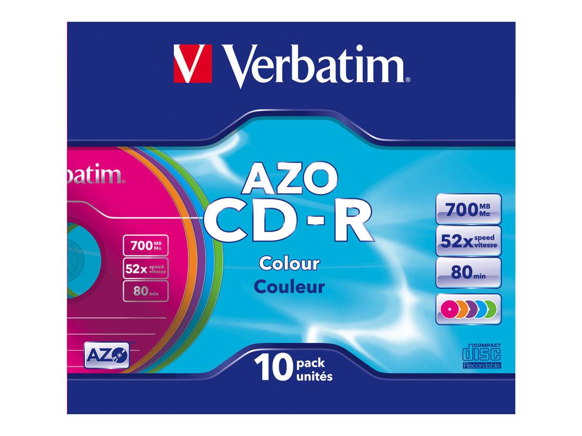Verbatim AZO Colours - 10 x CD-R - 700 MB (80 Min)
