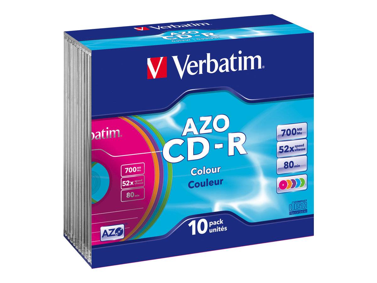 Verbatim AZO Colours - 10 x CD-R - 700 MB (80 Min)