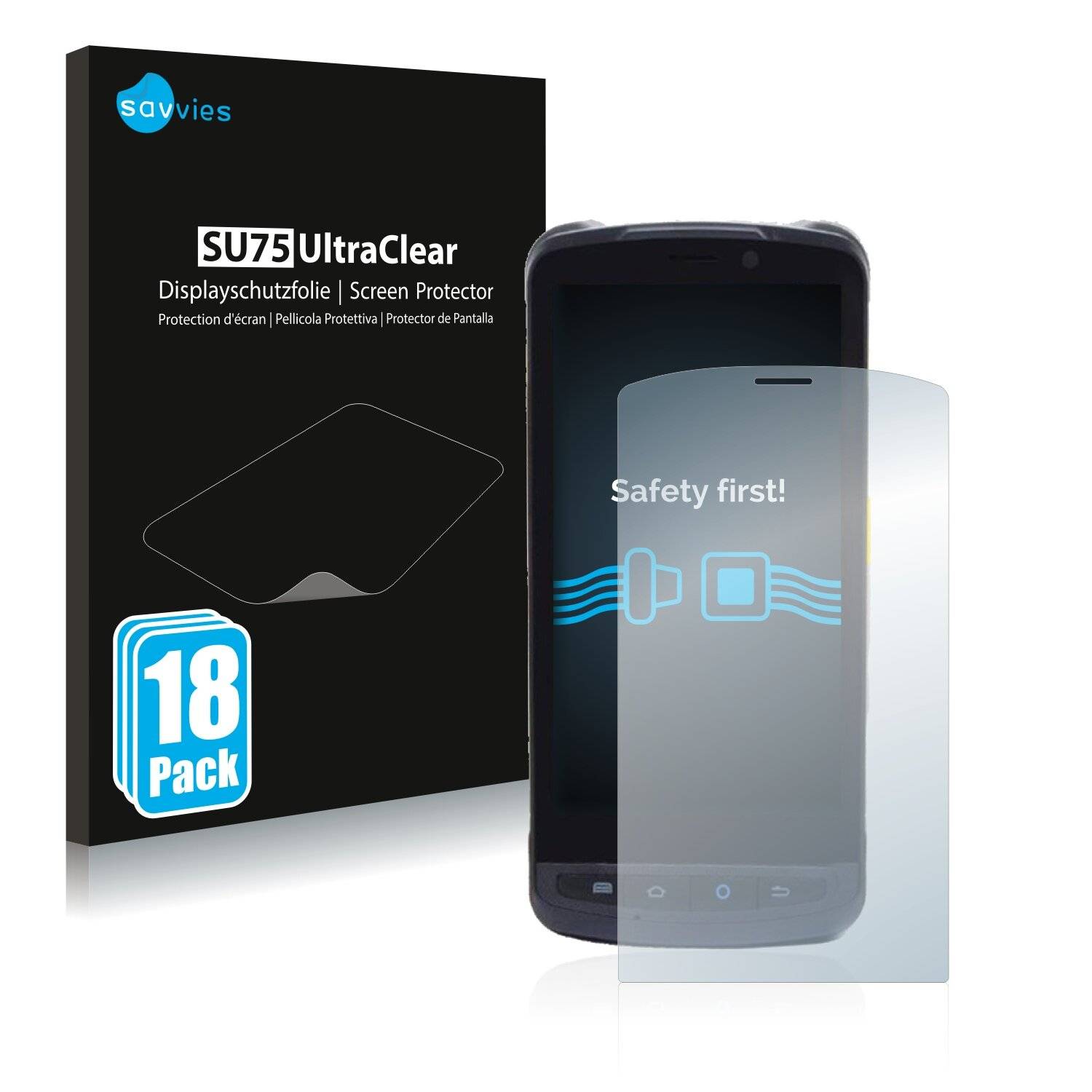 18x Savvies SU75 Displayschutzfolie für Newland MT9084 Orca