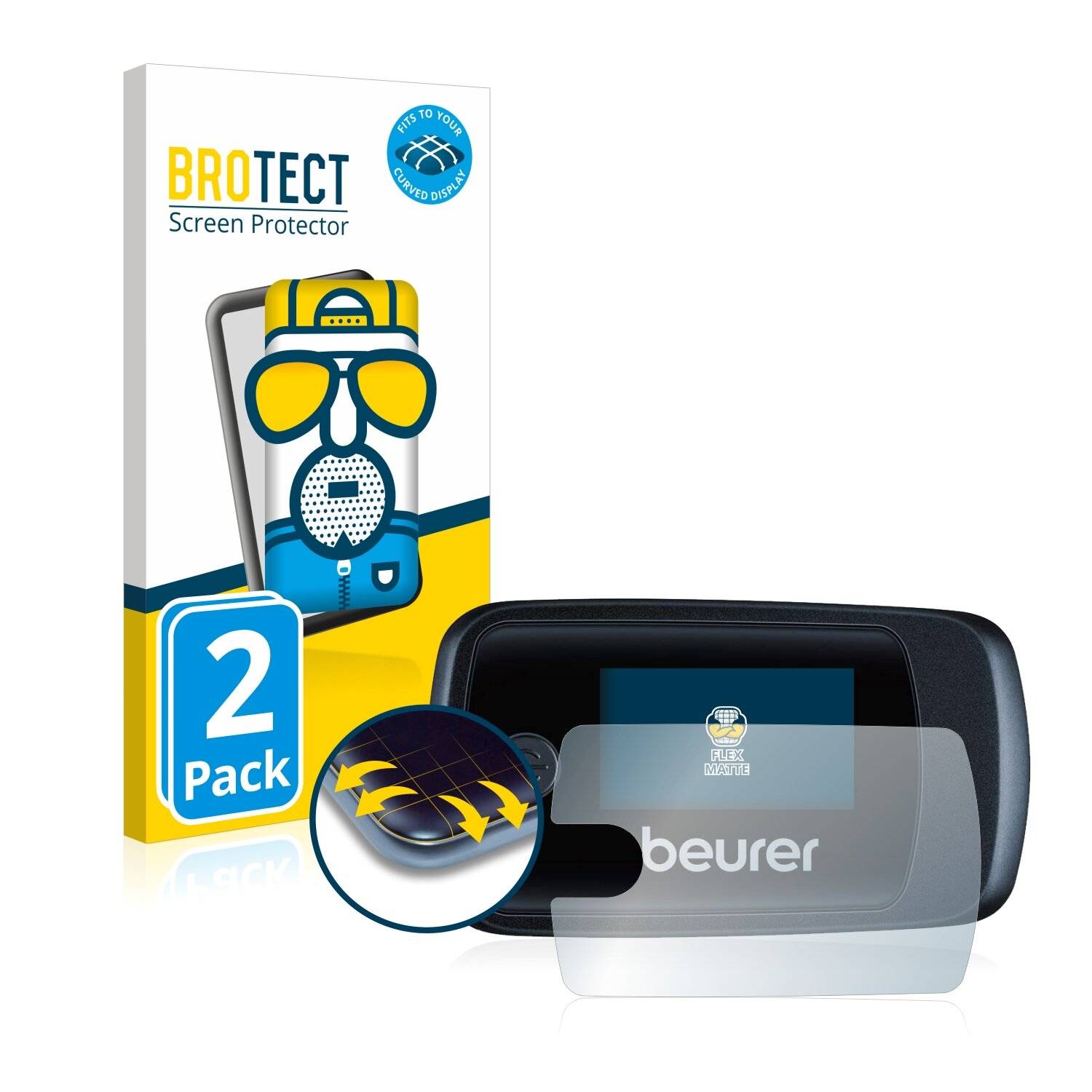 2x BROTECT Flex Matte Full-Cover Displayschutzfolie für Beurer PO