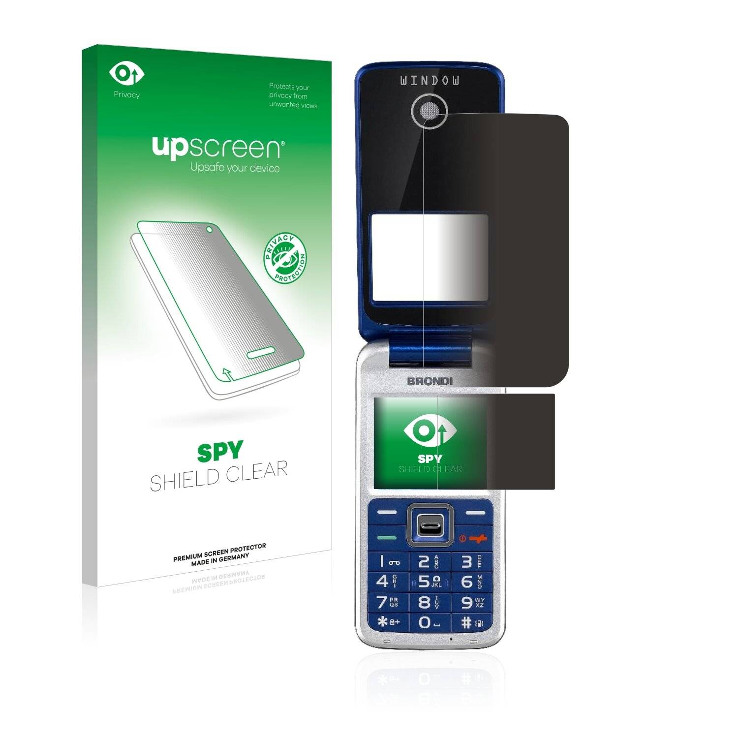 upscreen Spy Shield Clear Premium Blickschutzfolie für Brondi