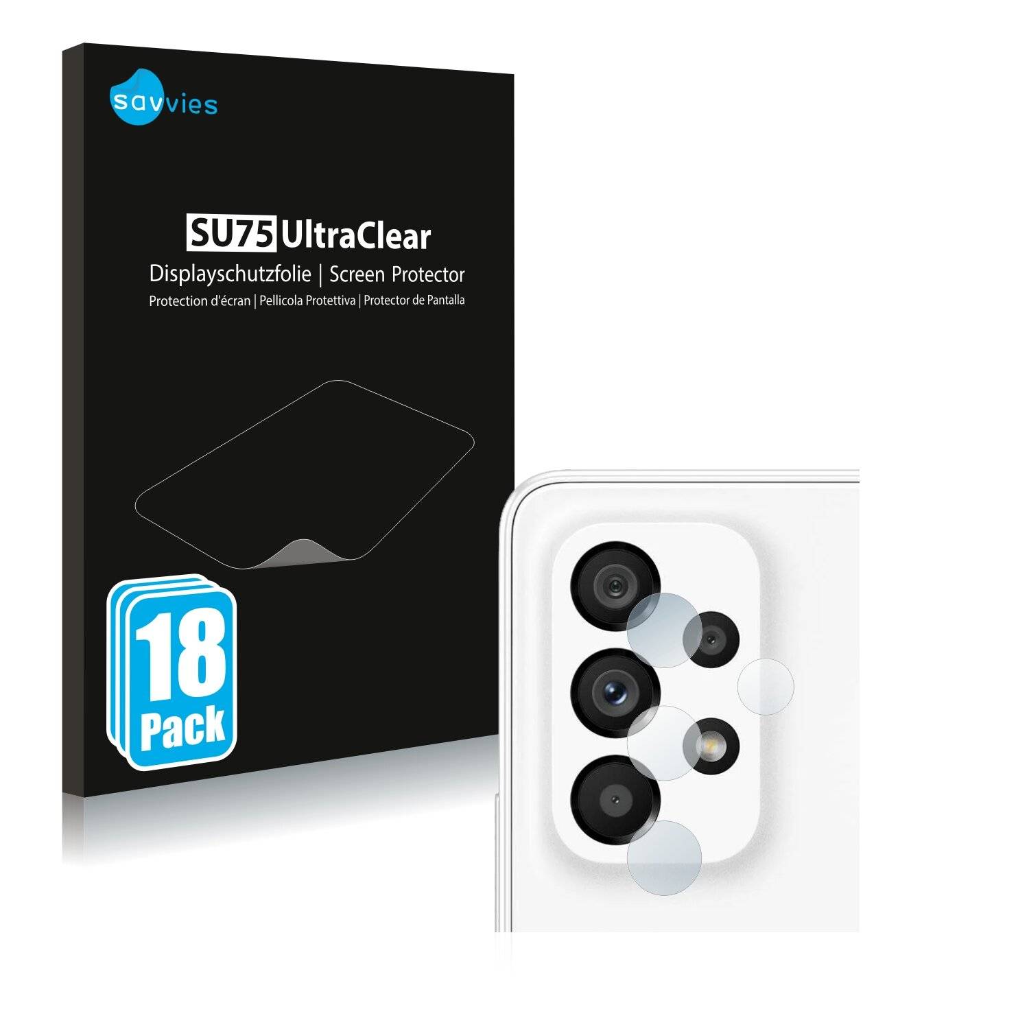 18x Savvies SU75 Displayschutzfolie für Samsung Galaxy A53 5G (NUR
