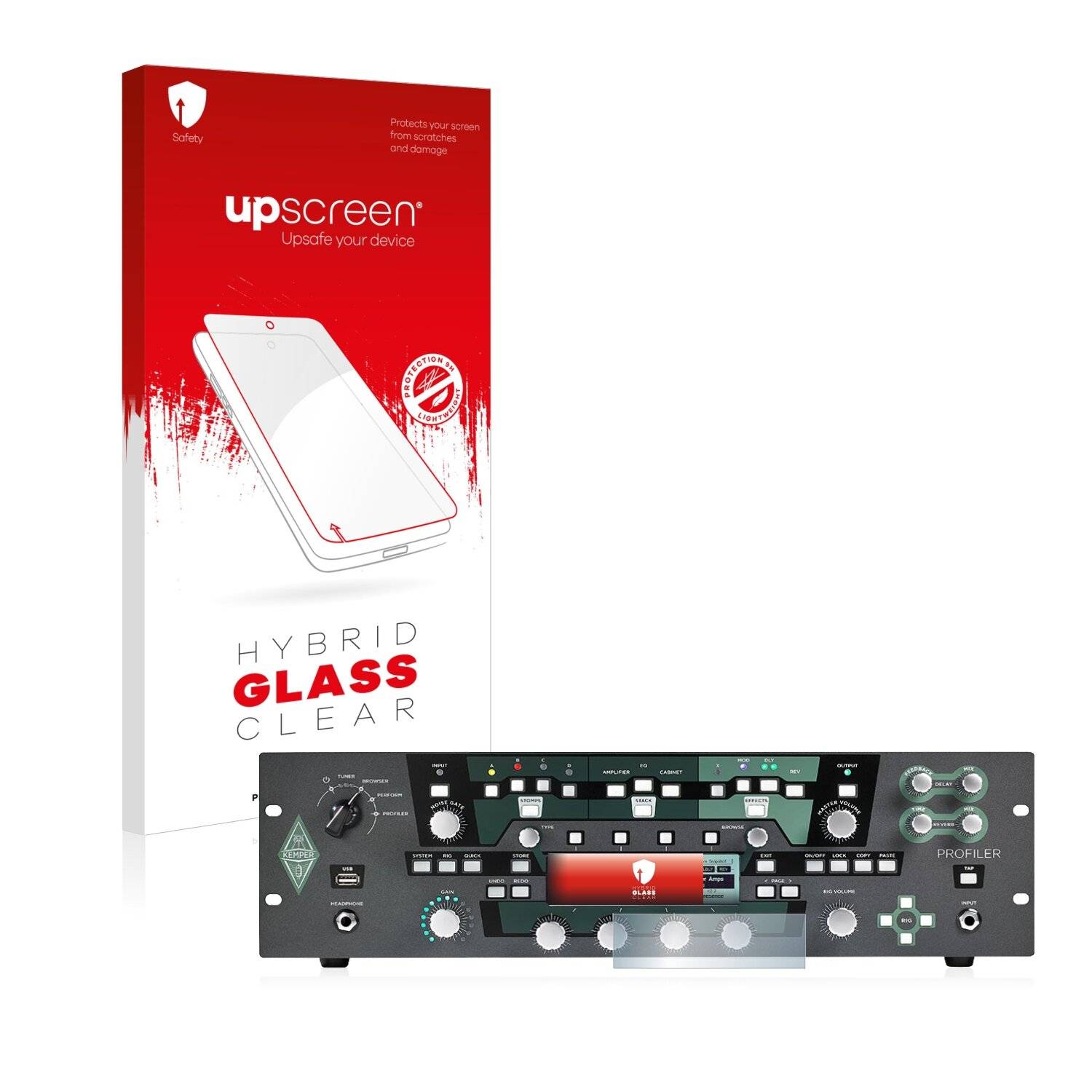 upscreen Hybrid Glass Clear Premium Schutzglas Folie für Kemper Profiler