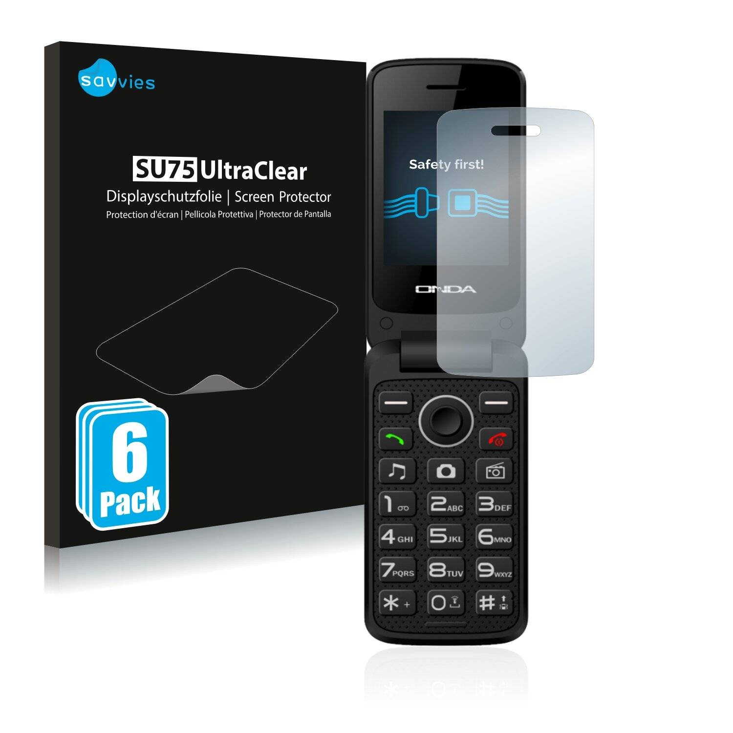 6x Savvies SU75 Displayschutzfolie für Onda