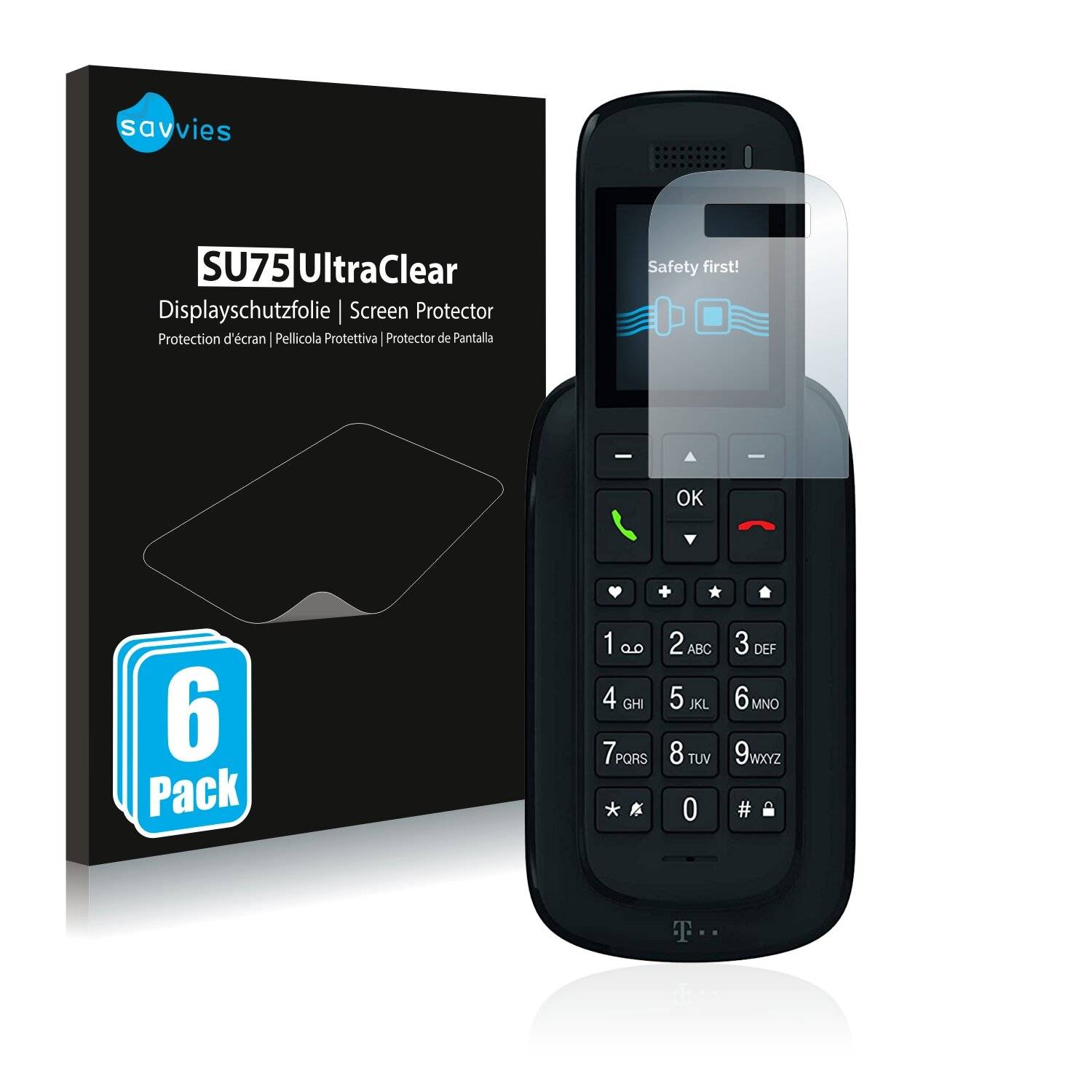 6x Savvies SU75 Displayschutzfolie für Telekom Speedphone
