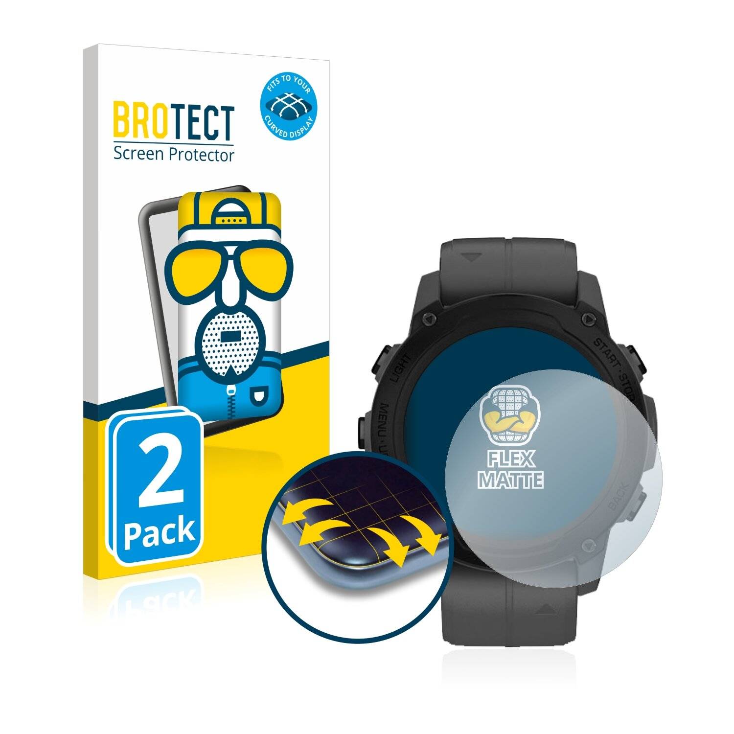 2x BROTECT Flex Matte Full-Cover Displayschutzfolie für Garmin Descent