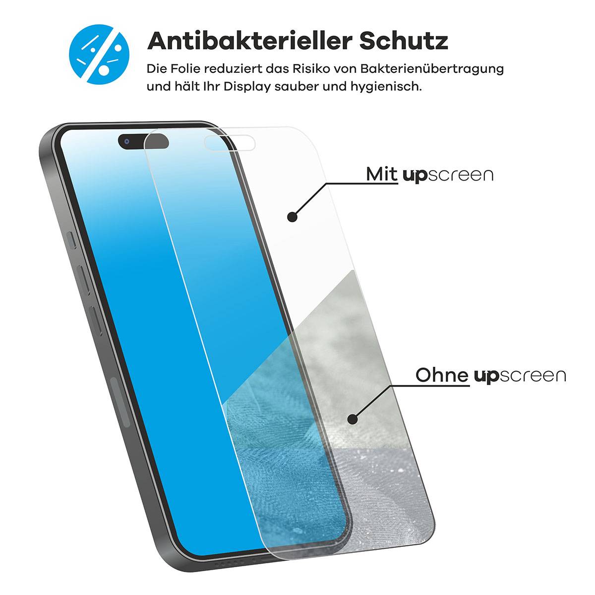 upscreen Bacteria Shield Schutzfolie für Nothing Phone (2a) Plus - Antibakteriell