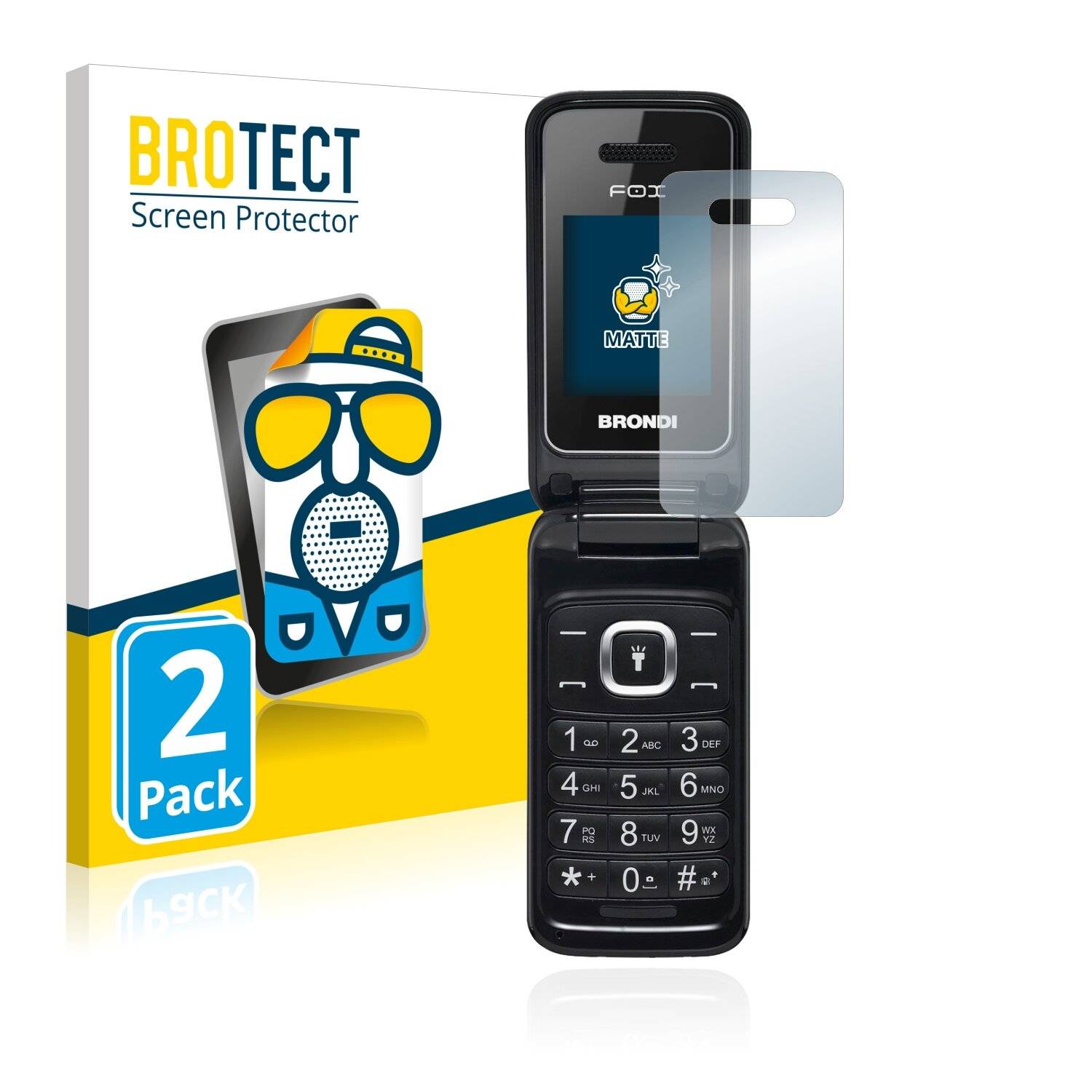 2x BROTECT Matte Displayschutzfolie für Brondi Fox - Entspiegelt,