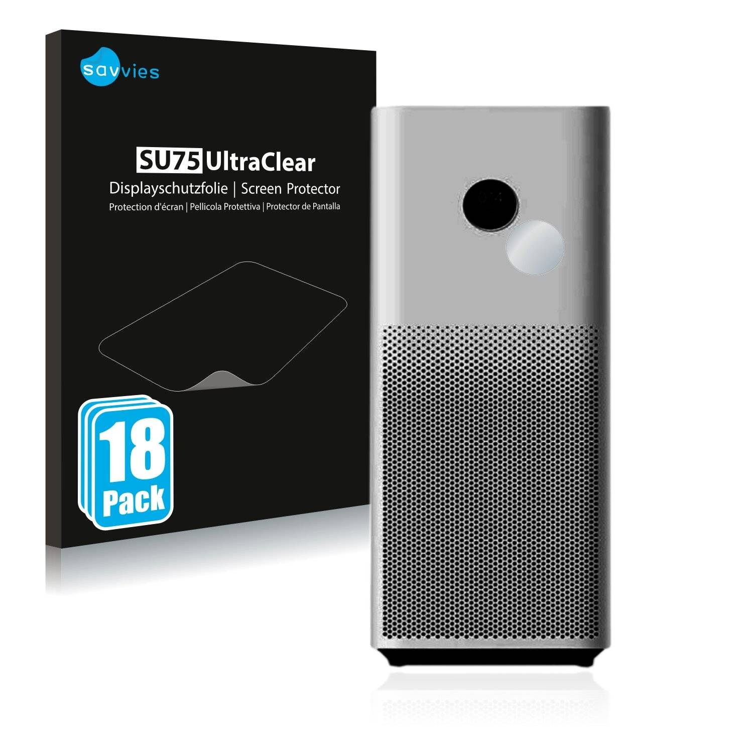18x Savvies SU75 Displayschutzfolie für Xiaomi Smart Air Purifier 4