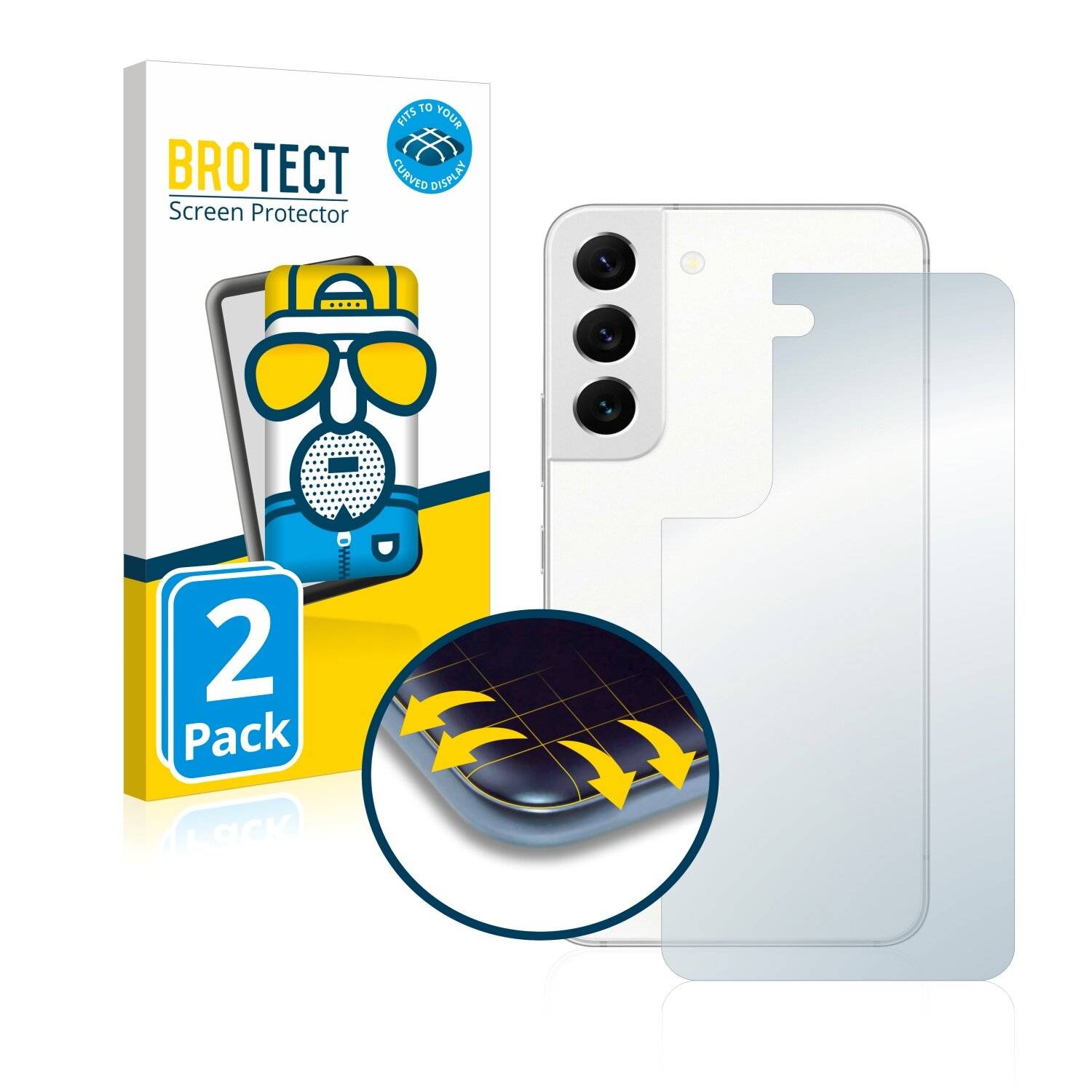 2x BROTECT Flex Matte Full-Cover Displayschutzfolie für Samsung Galaxy S22 5G